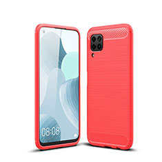 Silikon Hülle Handyhülle Gummi Schutzhülle Tasche Line für Huawei Nova 6 SE Rot