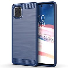 Silikon Hülle Handyhülle Gummi Schutzhülle Tasche Line für Samsung Galaxy M60s Blau