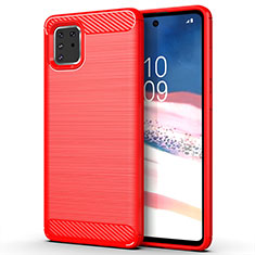 Silikon Hülle Handyhülle Gummi Schutzhülle Tasche Line für Samsung Galaxy M60s Rot