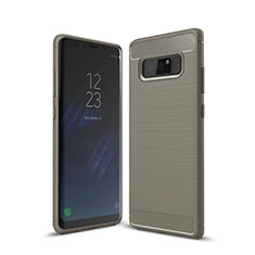 Silikon Hülle Handyhülle Gummi Schutzhülle Tasche Line für Samsung Galaxy Note 8 Duos N950F Grau
