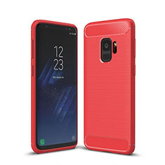 Silikon Hülle Handyhülle Gummi Schutzhülle Tasche Line für Samsung Galaxy S9 Rot