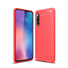 Silikon Hülle Handyhülle Gummi Schutzhülle Tasche Line für Xiaomi Mi 9 Lite Rot