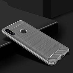 Silikon Hülle Handyhülle Gummi Schutzhülle Tasche Line für Xiaomi Mi A2 Lite Grau