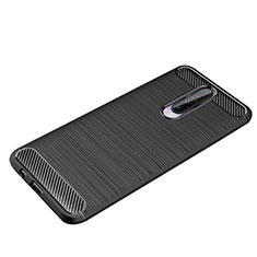 Silikon Hülle Handyhülle Gummi Schutzhülle Tasche Line für Xiaomi Poco X2 Schwarz