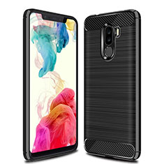 Silikon Hülle Handyhülle Gummi Schutzhülle Tasche Line für Xiaomi Pocophone F1 Schwarz