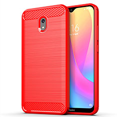 Silikon Hülle Handyhülle Gummi Schutzhülle Tasche Line für Xiaomi Redmi 8A Rot