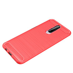Silikon Hülle Handyhülle Gummi Schutzhülle Tasche Line für Xiaomi Redmi K30 4G Rot