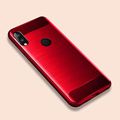 Silikon Hülle Handyhülle Gummi Schutzhülle Tasche Line für Xiaomi Redmi Note 7 Pro Rot