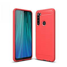 Silikon Hülle Handyhülle Gummi Schutzhülle Tasche Line für Xiaomi Redmi Note 8 (2021) Rot