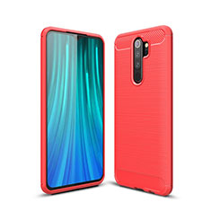 Silikon Hülle Handyhülle Gummi Schutzhülle Tasche Line für Xiaomi Redmi Note 8 Pro Rot