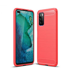 Silikon Hülle Handyhülle Gummi Schutzhülle Tasche Line S01 für Huawei Honor V30 5G Rot
