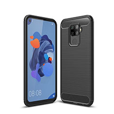 Silikon Hülle Handyhülle Gummi Schutzhülle Tasche Line S01 für Huawei Mate 30 Lite Schwarz