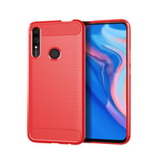 Silikon Hülle Handyhülle Gummi Schutzhülle Tasche Line S01 für Huawei P Smart Z Rot