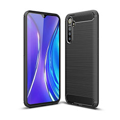 Silikon Hülle Handyhülle Gummi Schutzhülle Tasche Line S01 für Realme XT Schwarz