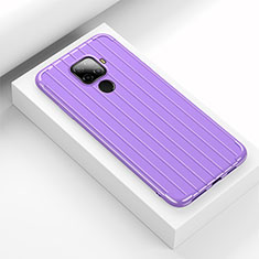 Silikon Hülle Handyhülle Gummi Schutzhülle Tasche Line S03 für Huawei Mate 30 Lite Violett