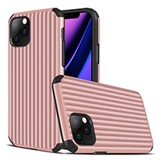 Silikon Hülle Handyhülle Gummi Schutzhülle Tasche Line Z01 für Apple iPhone 11 Pro Rosegold