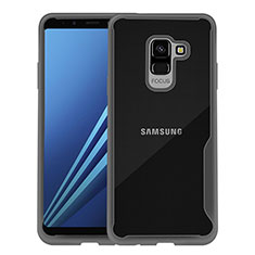 Silikon Hülle Handyhülle Rahmen Schutzhülle Durchsichtig Transparent für Samsung Galaxy A8+ A8 Plus (2018) Duos A730F Schwarz