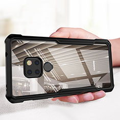 Silikon Hülle Handyhülle Rahmen Schutzhülle Durchsichtig Transparent Spiegel 360 Grad für Huawei Mate 20 Schwarz