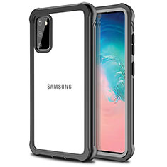 Silikon Hülle Handyhülle Rahmen Schutzhülle Durchsichtig Transparent Spiegel 360 Grad für Samsung Galaxy S20 Schwarz
