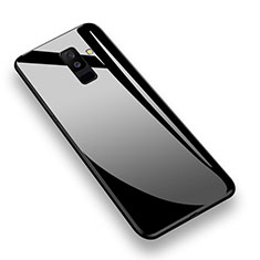 Silikon Hülle Handyhülle Rahmen Schutzhülle Durchsichtig Transparent Spiegel 360 Grad T02 für Samsung Galaxy A6 Plus Schwarz