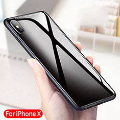 Silikon Hülle Handyhülle Rahmen Schutzhülle Durchsichtig Transparent Spiegel 360 Grad T04 für Apple iPhone Xs Max Schwarz