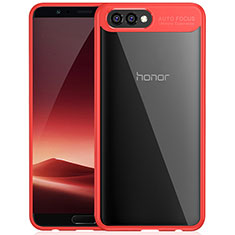 Silikon Hülle Handyhülle Rahmen Schutzhülle Durchsichtig Transparent Spiegel für Huawei Honor View 10 Rot