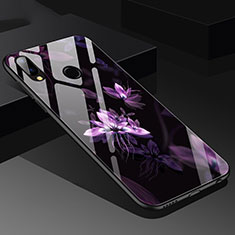 Silikon Hülle Handyhülle Rahmen Schutzhülle Spiegel Blumen für Huawei Nova 3e Violett