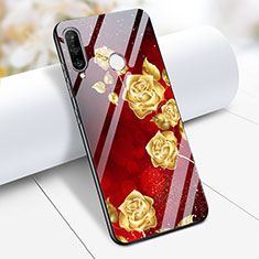 Silikon Hülle Handyhülle Rahmen Schutzhülle Spiegel Blumen für Huawei Nova 4e Rot