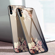 Silikon Hülle Handyhülle Rahmen Schutzhülle Spiegel Blumen für Huawei P30 Pro New Edition Gold