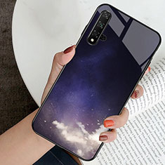 Silikon Hülle Handyhülle Rahmen Schutzhülle Spiegel Modisch Muster für Huawei Nova 5T Violett