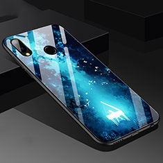 Silikon Hülle Handyhülle Rahmen Schutzhülle Spiegel Modisch Muster für Huawei P20 Lite Blau