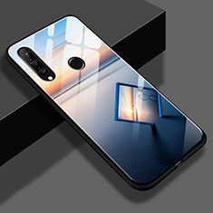 Silikon Hülle Handyhülle Rahmen Schutzhülle Spiegel Modisch Muster S02 für Huawei P30 Lite Blau