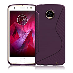 Silikon Hülle Handyhülle S-Line Schutzhülle Durchsichtig Transparent für Motorola Moto Z Play Violett