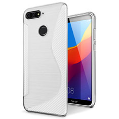 Silikon Hülle Handyhülle S-Line Schutzhülle Tasche Durchsichtig Transparent für Huawei Honor 7A Weiß