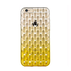 Silikon Hülle Handyhülle Strass Diamant Schutzhülle Durchsichtig Farbverlauf für Apple iPhone 6 Gelb