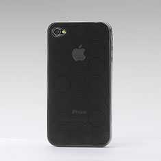 Silikon Hülle Handyhülle TPU Schutzhülle Kreis für Apple iPhone 4 Grau