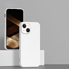 Silikon Hülle Handyhülle Ultra Dünn Flexible Schutzhülle 360 Grad Ganzkörper Tasche für Apple iPhone 15 Weiß