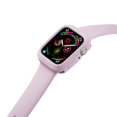 Silikon Hülle Handyhülle Ultra Dünn Flexible Schutzhülle 360 Grad Ganzkörper Tasche für Apple iWatch 5 40mm Rosa