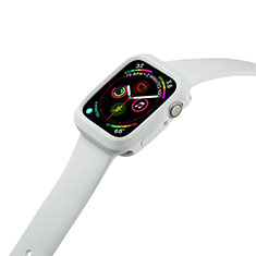 Silikon Hülle Handyhülle Ultra Dünn Flexible Schutzhülle 360 Grad Ganzkörper Tasche für Apple iWatch 5 40mm Weiß