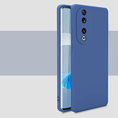 Silikon Hülle Handyhülle Ultra Dünn Flexible Schutzhülle 360 Grad Ganzkörper Tasche für Huawei Honor 90 5G Blau