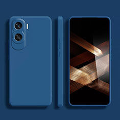 Silikon Hülle Handyhülle Ultra Dünn Flexible Schutzhülle 360 Grad Ganzkörper Tasche für Huawei Honor 90 Lite 5G Blau