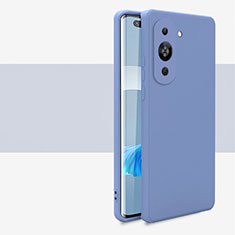 Silikon Hülle Handyhülle Ultra Dünn Flexible Schutzhülle 360 Grad Ganzkörper Tasche für Huawei Nova 10 Pro Lavendel Grau