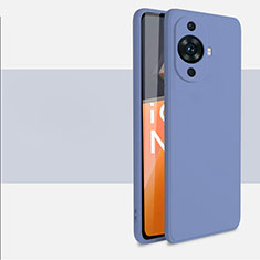 Silikon Hülle Handyhülle Ultra Dünn Flexible Schutzhülle 360 Grad Ganzkörper Tasche für Huawei Nova 11 Ultra Lavendel Grau