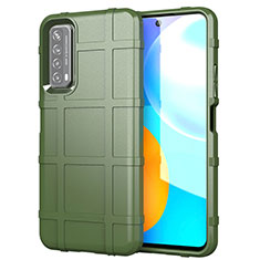 Silikon Hülle Handyhülle Ultra Dünn Flexible Schutzhülle 360 Grad Ganzkörper Tasche für Huawei P Smart (2021) Armee-Grün
