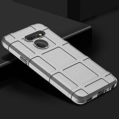 Silikon Hülle Handyhülle Ultra Dünn Flexible Schutzhülle 360 Grad Ganzkörper Tasche für LG G8 ThinQ Silber