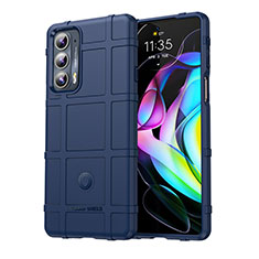 Silikon Hülle Handyhülle Ultra Dünn Flexible Schutzhülle 360 Grad Ganzkörper Tasche für Motorola Moto Edge 20 5G Blau