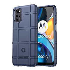 Silikon Hülle Handyhülle Ultra Dünn Flexible Schutzhülle 360 Grad Ganzkörper Tasche für Motorola Moto G22 Blau