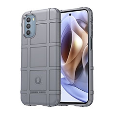 Silikon Hülle Handyhülle Ultra Dünn Flexible Schutzhülle 360 Grad Ganzkörper Tasche für Motorola Moto G31 Grau