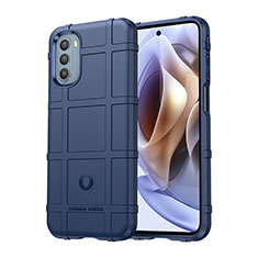 Silikon Hülle Handyhülle Ultra Dünn Flexible Schutzhülle 360 Grad Ganzkörper Tasche für Motorola Moto G41 Blau