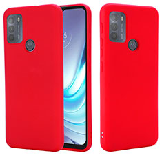 Silikon Hülle Handyhülle Ultra Dünn Flexible Schutzhülle 360 Grad Ganzkörper Tasche für Motorola Moto G50 Rot
